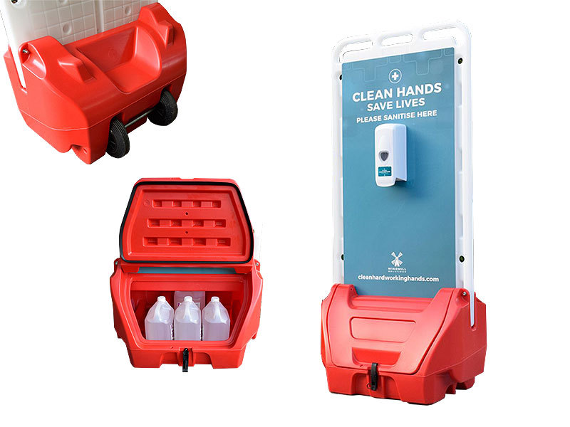 Double Sided Outdoor Hand Sanitiser Dispenser Station
