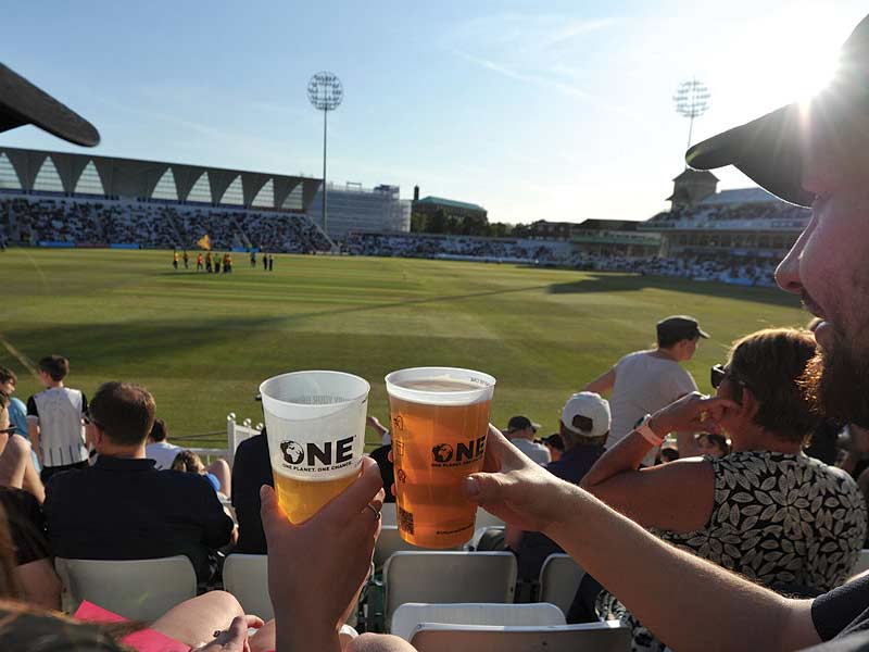 Reusable stadium cups are ideal for summer cricket matches
